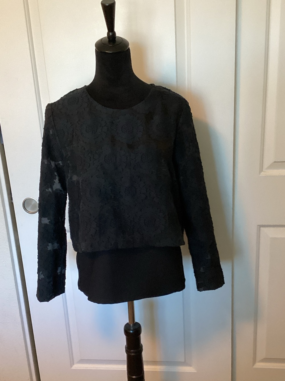 Maje Kalmia Black Floral Print Top L (3) French sizing